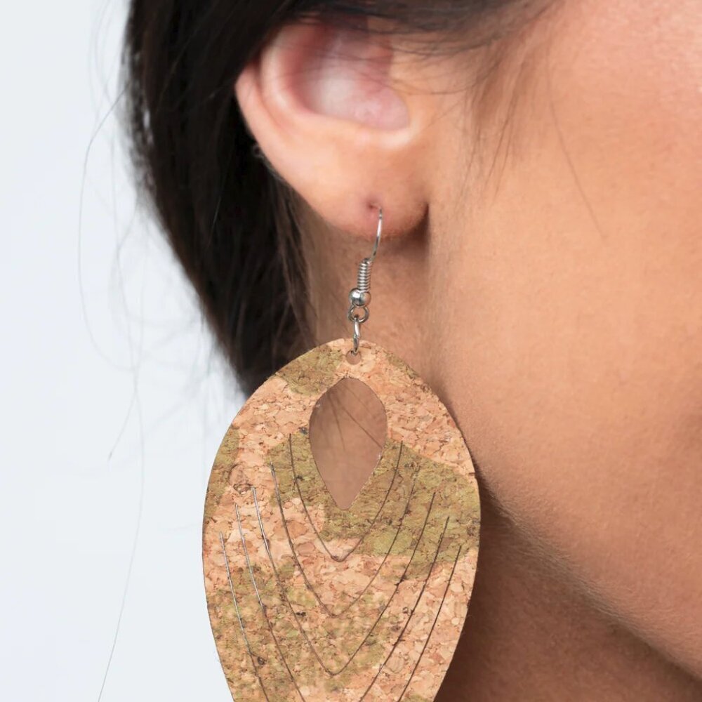 Paparazzi Jewelry Accessories - Cork Cabana - Green Earrings - Vintage